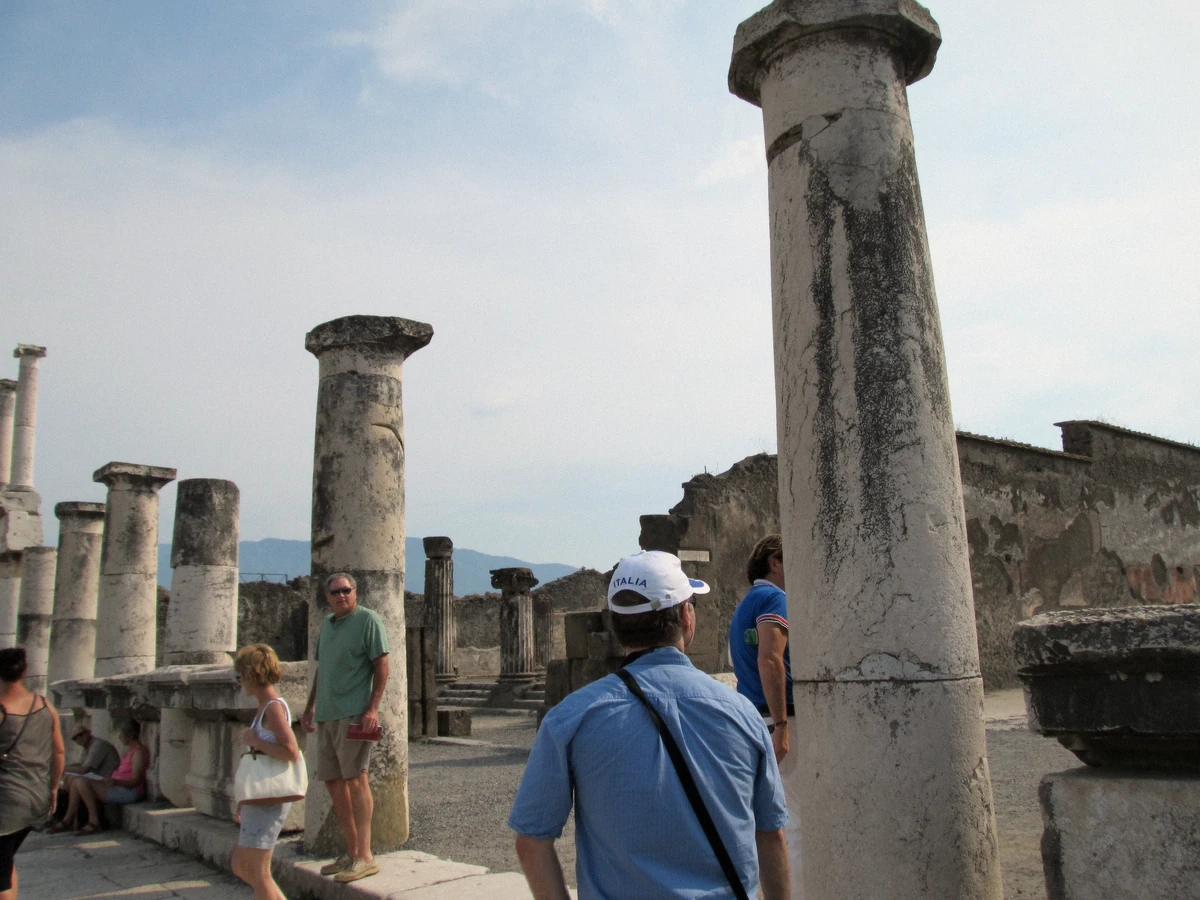 The Basilica ruins at Pompeii where group tours pass and private tours pause - private tour of Pompeii